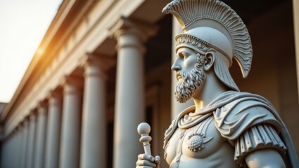 Fototapeta premium Guardian of Glory: The Eternal Sentinel of Ancient Warrior Spirit