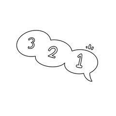 A white background with three numbers 3, 2, and 1 in black