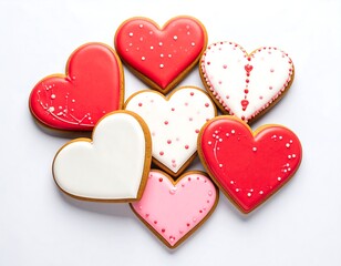 Heart-shaped cookies in various colors (1)