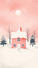 Fototapeta premium House snow architecture building.