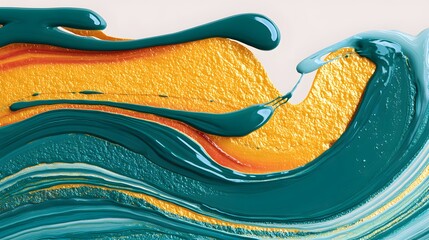 Obraz premium Vibrant Abstract Swirls of Blue and Orange Paint Creating a Dynamic Textured Background