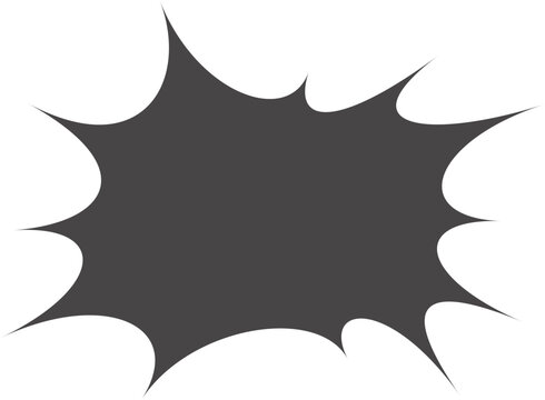 Comic speech bubble frame for text. Cartoon box for dialog and chat with explosion effect. Anime and manga cloud for messages and sale. Design element