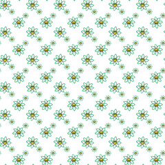 Colorful floral pattern with white background