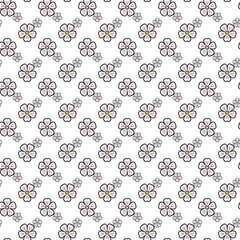 Colorful floral pattern with white background