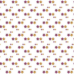 Colorful floral pattern with white background