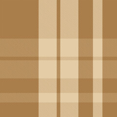 Brown and beige tartan plaid pattern with diagonal stripe texture, seamless Scottish checkered textile design, classic fabric background for fashion, decoration, and retro style.