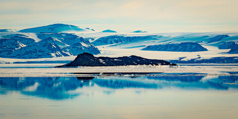 Arctic mountain scenery in Svalbard, Norway