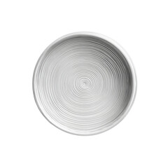 White Ceramic Bowl with Concentric Circular Texture - Overhead View