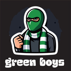 A vector of Hooligan Ultras football fans 