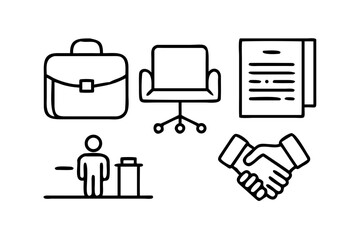 Job search icons for employment and career