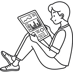 man reading a market newspaper