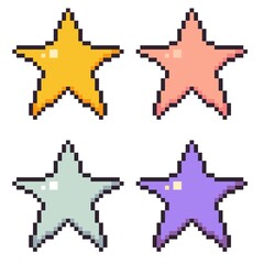 ドット絵の星アイコン4色セット(01)