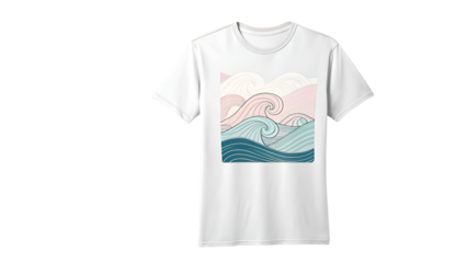 Abstract flowing ocean waves design isolated on a transparent background water