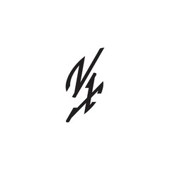 Obraz premium curved oval shape alphabet initial logo vector NX gaming monogram Black letter