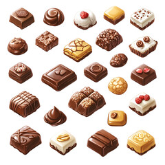 Assortment of baked goods variety of desserts transparent background