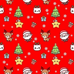 seamless pattern with christmas trees
