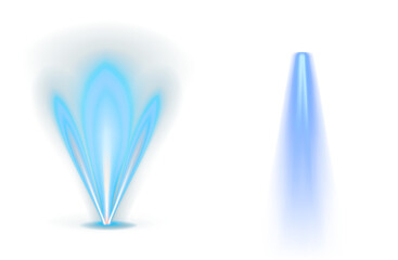 Blue Neon Light Beam and Spotlight Illustration, Glowing Blue Light Rays Abstract Background, Futuristic Energy Beam and Light Column Design, Vivid Blue Spotlight Beam Digital Art Effect