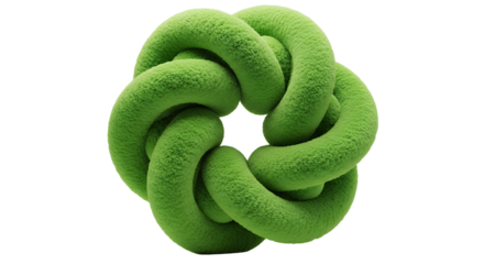 Abstract Green Knot Sculpture Modern Art Design Element Complex Intertwined Shape Symbol Concept