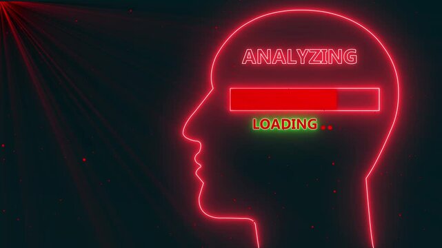 Neon Brain Power Loading Bar  &ndash; Self Analyzing Improvement Concept Video.