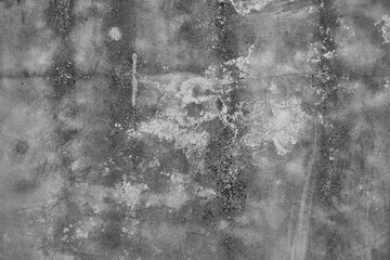 Heavily Weathered Gray Concrete Wall with Large Patches of Disco