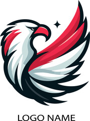Indonesia flag eagle logo icon vector .