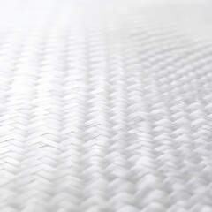 Intricate White Herringbone Weave with a Luminous Soft Focus