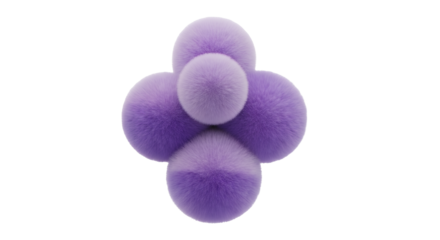 Abstract Purple Clover Shape Isolated on Black Background for Science and Technology Concepts