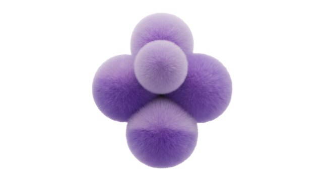 Abstract Purple Clover Shape Isolated on Black Background for Science and Technology Concepts