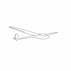 Fototapeta premium Line Drawing of a Glider Airplane
