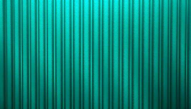 A close-up, abstract view of vertical corrugated teal metal sheeting, creating a textured and rhythmic pattern with subtle light and shadow.