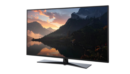 TV Screen PNG, Modern Flat LED Television Display, Transparent Background, Home Appliance Illustration, Entertainment and Media Design