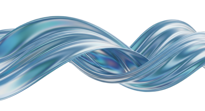 Abstract Silver Ribbon Wave Flowing Smoothly Modern Design Element Vector Illustration