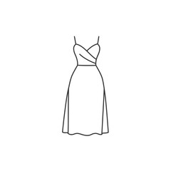 Line Drawing of a Sleeveless Wrap Dress