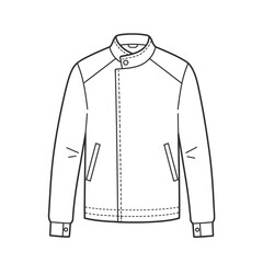 Men's Asymmetrical Zip-Up Jacket Technical Drawing