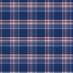 Classic Plaid Fabric Texture in Blue, Red, and White