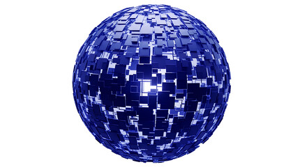 Blue Abstract Geometric Sphere Digital Art Futuristic Technology Data Network Concept Design