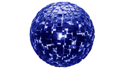 Blue Abstract Geometric Sphere Digital Art Futuristic Technology Data Network Concept Design