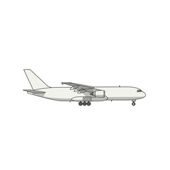 White Cargo Airplane Pixel Art Side View