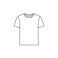 White T-Shirt Template Outline Illustration