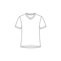 White V-Neck T-Shirt Short Sleeves Mockup