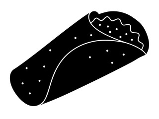 Burrito simple silhouette vector, breakfast Burrito icon vector