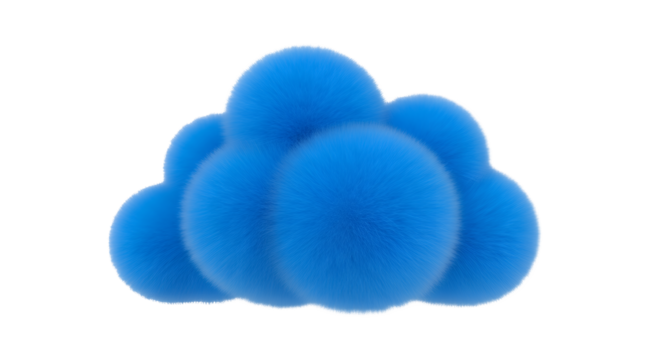 Blue Cloud Icon Illustration Digital Technology Data Storage Networking Concept Isolated Background
