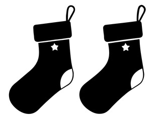 Christmas Stocking simple silhouette vector,Christmas Stocking icon