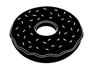 Donut  black silhouette vector,Donut icon