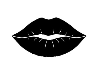 Lipstick Kiss Mark  silhouette vector,Kiss  mark icon