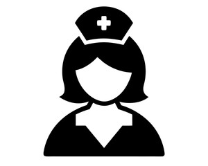 Nurse  black silhouette vector,nurse icon