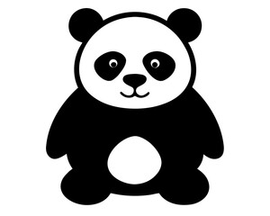 Panda black silhouette vector,Panda icon