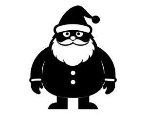 Santa claus  black silhouette vector,Christmas Santa  icon