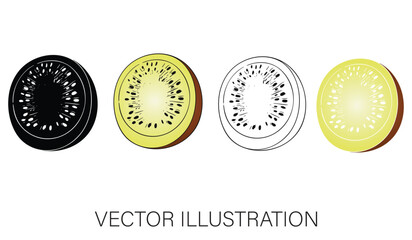 A Collection of Kiwi Fruits - Isolated Vector Illustrations for Graphic Design