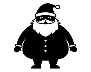 Santa claus  black silhouette vector,Christmas Santa  icon